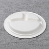 bagasse 9 inch 3 div round-plate - Warmpack