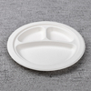bagasse 9 inch 3 div round-plate - Warmpack