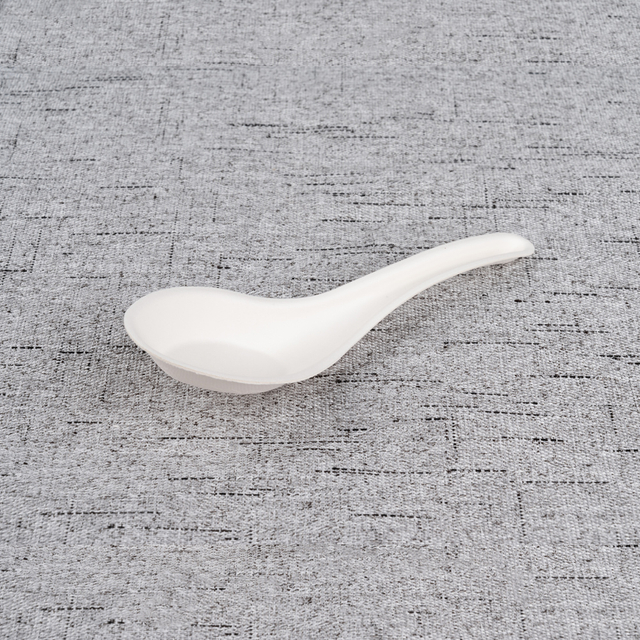 White bagasse soup spoon - Warmpack