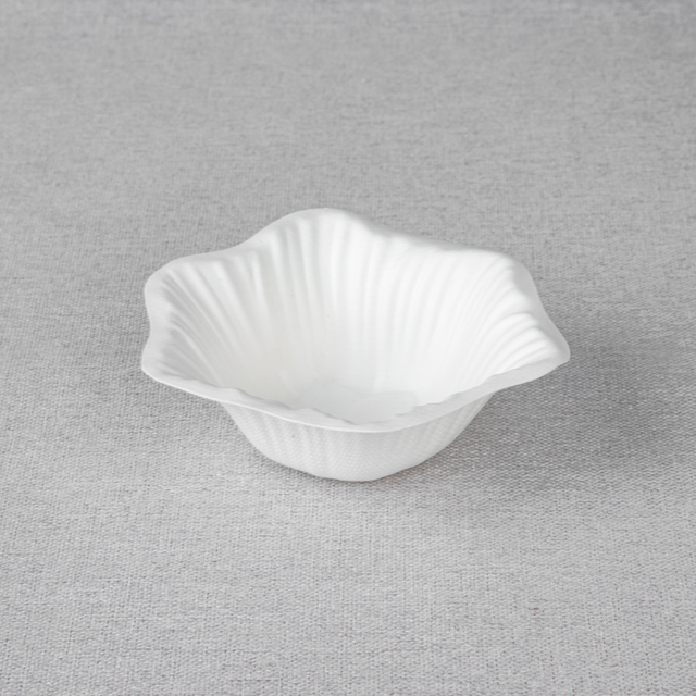 Bagasse Ice Cream Bowl（Fluted Flower-Shaped ）