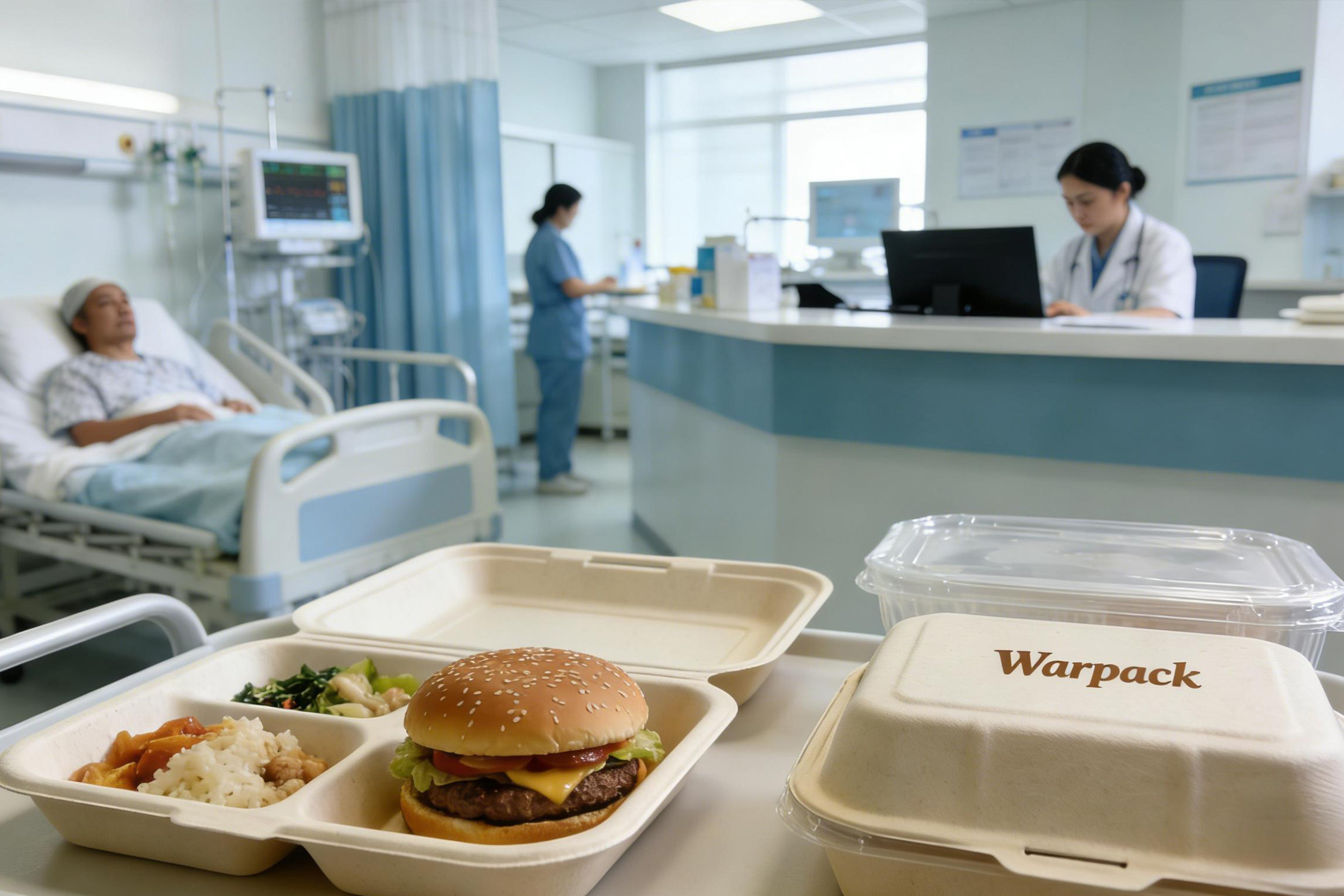 Warmpack Hospitals &amp; Healthcare Biodegradable Food Containers - Bagasse plate wholesale