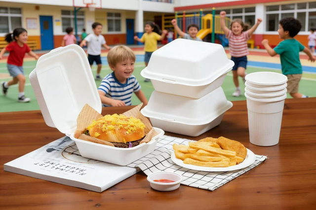 Bagasse Plate - Bagasse Oval Lunch Box for Schools & Hospitals