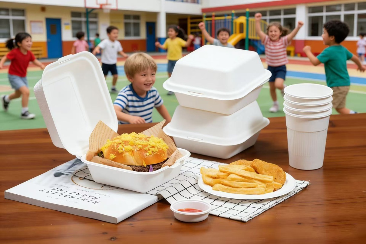 Bagasse Plate - Bagasse Oval Lunch Box for Schools &amp; Hospitals