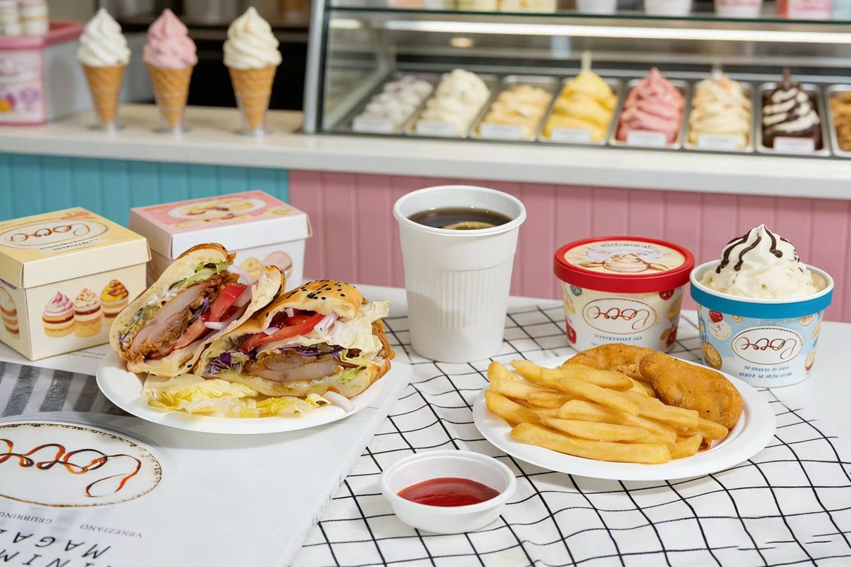 Багассе тањир - Багассе кутија за ручак и шоља за багассе за продавнице сладоледа и десерта